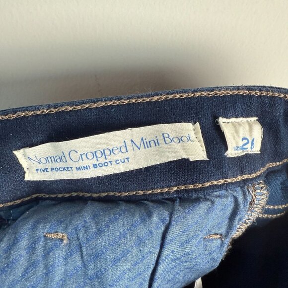 Mersea Voyageur Jeans Nomad Cropped Mini Boot Cut Dark Wash Stretch NWOT Sz 26 - Picture 5 of 12